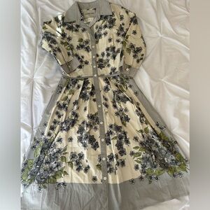 Samantha Sung Blue and Green Floral Dress